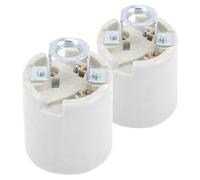 HOUDERCO 2 Portalámparas Diseño Elegante de Cerámica E26 Fácil Reemplazo Color Blanco para Lámparas de Techo y Mesa para Oficinas y Candelabros