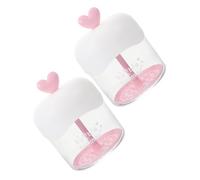 HOUDERCO 2piezas Taza De Espuma Facial Transparente Diseño De Corazón Fabricante Manual De Espuma Para Cuidado Piel Generador Rápido Para Viajes y Uso Diario Color Rosa