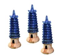 HOUDERCO 3 Piezas Adorno de Jardín Baliza Azul de Resina, Miniatura | Decoración de Micropaisajes, Acabado Fino, No se Deforma ni Pierde Color
