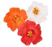 HOUDERCO 3 Pinzas Cabello Accesorio Veraniego Flores Hawaianas de Eva, Resistentes Caídas para Mujeres y Niñas en Viajes y Piscina