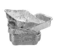 HOUDERCO 30 Moldes para Hornear de Aluminio Desechables para Cocina y Horno, Bandejas Cuadradas de Papel de Aluminio Resistentes a Altas Temperaturas, Pack de 30 Unidades