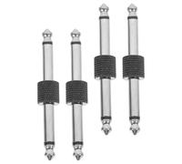 HOUDERCO 4 Piezas Adaptador de Conector de Audio Estéreo 6, 35mm | Metal Negro, Transmisión Estable y Conexión Instantánea, para Amplificador de Guitarra y Pianos Digitales