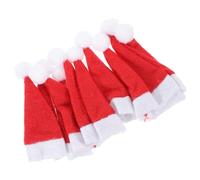HOUDERCO 48 Mini Sombreros Navideños para Piruletas y Tapas de Botellas de Vino, Reutilizables, de Tela No Tejida, Ideales para Decoración y Fiestas Navideñas Estilo Varios estilos
