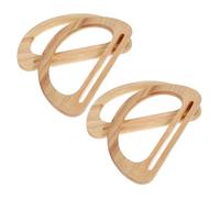 HOUDERCO 4piezas Asas de Madera Forma de D para Bolsos Clutch de Beige Mango Ergonómico para Manualidades y Reemplazo Accesorio Cómodo para Bolsos de Mano y Playa