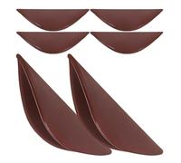 HOUDERCO 6 Tiradores Autoadhesivos para Armarios y Muebles de Cocina, Manijas de Plástico Abs Color Marrón, Fácil Mantenimiento y Agarre Cómodo, Forma Semicircular