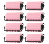 HOUDERCO 8 Rulos de Esponja Cabello Rosa, Rizadores que No Dañan Raíces, Autoajustables, Ideales para Uso Doméstico y Peinados de Noche