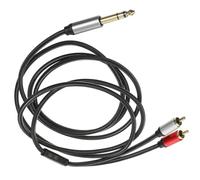 HOUDERCO Cable de Audio 6.35mm Estéreo a 2 Rca de 2 Metros, Núcleo de Cobre Estañado y Material Libre de Oxígeno, Cable de Transferencia de Audio para Guitarra, Amplificador y Altavoces,