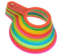 HOUDERCO Calibre de Frutas de Plástico para Medir Diámetro de Naranjas y Manzanas, Anillo de Medición para Uso en Mercados y Granjas, Colores Variados 5.90X5.03X1.37In Color Aleatorio