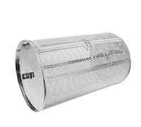 HOUDERCO Cesta de Parrilla Giratoria de Acero Inoxidable 180X300 MM Soporte para Jaula, Adecuado para Asar Frutos Secos y Verduras en Horno o Barbacoa