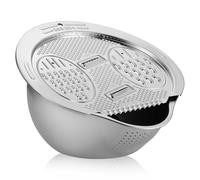HOUDERCO Colador de Cocina de Acero Inoxidable Escurridores Laterales, Cuenco para Lavar Arroz y Verduras, Apto para Uso Diario en Cocina