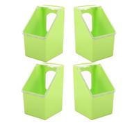 HOUDERCO Comedero para Palomas y Loros Capacidad Grande, Fácil de Instalar, Resistente a Mordeduras, Color Verde Claro, Adecuado para Colgar Exterior Jaula, Pack de 4 Unidades