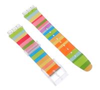 HOUDERCO Correa de Reloj de Silicona de Tres Vías 19 mm Impermeable Banda de Repuesto Compatible con Swatch para Mujeres en Escenarios Urbanos