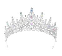 HOUDERCO Diadema de Princesa Diseño Barroco en Aleación de Zinc y Piedras Brillantes, Cómoda y Lujosa para Mujer en Bodas y Fiestas de Cumpleaños