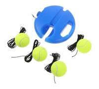 HOUDERCO Entrenador de Tenis Portátil 4 Balones de Práctica y Base Redonda Azul para Entrenamiento de Rebote en Casa y Cancha