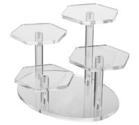 HOUDERCO Estante Acrílico Transparente de 4 Niveles Diseño Escalonado para Exhibición y Almacenamiento de Joyas en Sala o Entrada