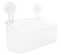 HOUDERCO Estante Adhesivo de Pared Ventosa para Baño de Plástico, Diseño Contemporáneo, Aumenta Capacidad de Almacenamiento y Organiza Espacios de Forma Práctica