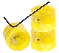 HOUDERCO Fácil Instalación y Duraderas en Plástico y Metal, Color Amarillo Juego de 4 Perillas para Control de Volumen y Tono para Potenciómetro de Guitarra Eléctrica