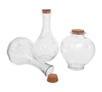 HOUDERCO Frascos de Vidrio para Ceremonia de Arena Boda, Mini Botellas Tapa de Corcho, Set de 3 Piezas para Decoración y Recuerdos en Bodas