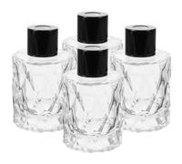 HOUDERCO Frascos de Vidrio Vacíos para Aceites Esenciales 50 Ml 4 Unidades Botellas Difusoras para Aromaterapia en Casa y Oficina