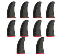 HOUDERCO Fundas Transpirables para Dedos de Fibra de Plata, 10 Piezas Negras para Mejorar la Experiencia en Juegos Móviles y Proteger Sudor
