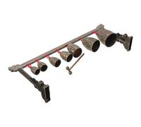 HOUDERCO Instrumento de Percusión Campana China Vintage de Aleación de Zinc, Compacta 7 Campanas Redondas para Decoración y Uso en Rituales Asiáticos