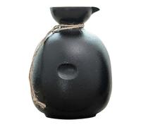 HOUDERCO Jarra de Cerámica Japonesa Negra de 300 Ml para Sake, sin Sabor Textura Fina, Diseño Clásico Adecuado para Festivales y Bodas