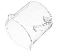 HOUDERCO Jarra de Vidrio Transparente con Doble Boquilla para Leche, Taza Pequeña para Café y Crema, Diseño Elegante y Vertido Suave para Uso Versátil en Cocina