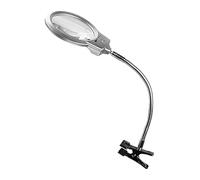 HOUDERCO Lupa de Lectura Luz Led, Aumento Manual, Diseño Portátil en Plástico y Goma, Adecuado para Lectura y Observación Cercana en Libros y Revistas