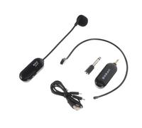 HOUDERCO Micrófono Inalámbrico de Diadema UHF Negro, Auriculares Micrófono para Guía Turístico y Profesor, Sistema Portátil Práctico y Cómodo para Amplificación de Voz
