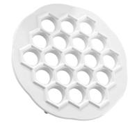 HOUDERCO Molde para Hacer Pelmeni Rusos y Empanadillas Rellenas, Plástico Blanco Fácil de Limpiar para Cocina 19 Agujeros para Ravioles Profesionales