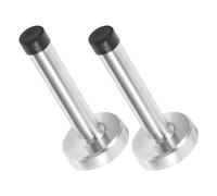 HOUDERCO Pack de 2 Topes de Pared para Puerta Punta de Goma Amortiguadora, Acero Inoxidable Resistente y Diseño para Oficina o Dormitorio