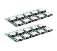 HOUDERCO Pack de 20 Conectores USB C Hembra para Placa Módulo de Soporte PCB y Aleación de Zinc, Transmisión de Datos Estable para Proyectos DIY