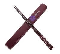 HOUDERCO Palillos de Cocina Reutilizables de Madera Roja Estilo Japonés para Sushi con Estuche Ligero y Fácil de Limpiar, Adecuado para Uso Diario y Regalos