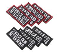 HOUDERCO Parches Extraíbles para Perros de Servicio, 8 Piezas (4 Negro, 4 Rojo), 9X4 CM, Diseñados para Arneses y Chalecos de Entrenamiento en Entornos Mucha Gente