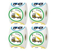 HOUDERCO Pegatinas Adhesivas de Recompensa Diseño de Coche, 4 Rollos, 500 Etiquetas por Rollo, Adhesivo Duradero y Resistente para Motivar Aula