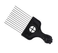 HOUDERCO Peine Rastrillo Negro de Dientes Anchos Mango de Abs y Aluminio para Masaje Cómodo en Salón Profesional y Cuidado del Cabello