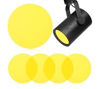 HOUDERCO Películas de Gel para Iluminación Ambiental 5 Láminas Redondas 10 Cm Película de Tinte Amarillo para Luces de Ambiente Lámparas y Focos Filtro de Luz Cálida para Decoración Hogar