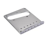 HOUDERCO Placa de Puente para Guitarra Eléctrica de Acero Plata 6 Puntos de Ajuste, Fácil de Instalar y Usar, Adecuado para Guitarras Eléctricas y Cigar Box Guitar