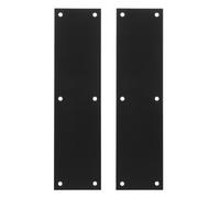 HOUDERCO Protector de Puerta Rectangular de Acero Inoxidable 75X289 MM Negro, 2 Piezas, Placa de Protección para Puertas Metálicas Madera, Uso en Hogar y Oficina