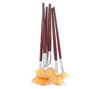 HOUDERCO Set de 6 Pinceles Abanico para Acrílico Mango de Madera y Cerdas de Nylon, Diseño Innovador Fácil de Limpiar Adecuado para Pintura y Obsequio