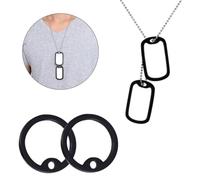 HOUDERCO Silenciadores de Silicona para Placa de Identificación de Perro, Protección de Bordes y Diseño Elástico, Color Negro, Paquete de 2 Unidades para Uso en Mascotas