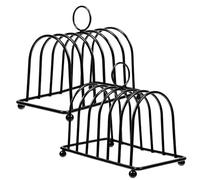 HOUDERCO Soporte para Tostadas de Hierro Acabado Seguro y Elegante, Diseño Versátil para Almacenamiento, Paquete de 2 Piezas Adecuado para Cocinas y Encimeras