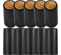 HOUDERCO Tapas Termorretráctiles Material Pvc 300 Negras Borde Redondeado Fáciles de Usar y Ahorran Espacio para Botellas de Vino para Botellas Pequeñas