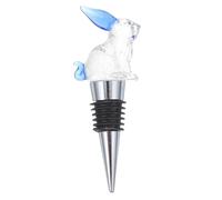 HOUDERCO Tapón de Vino de Cristal Azul Diseño de Conejo, Tapón Sellado Reutilizable Que Preserva el Sabor Original para Reuniones en Casa y Bares