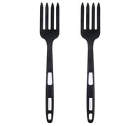 HOUDERCO Tenedor de Silicona para Cocinar Alimentos, 2 Unidades Negro y Blanco, Ergonómico y Multifunción, Reutilizable para Servir Pasta y Mezclar Ensaladas en Cocina Doméstica