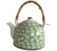 HOUDERCO Tetera de Cerámica Verde con Colador y Asa Ligera Estilo Japonés Clásica para Degustación de Té en Oficinas y Hogar