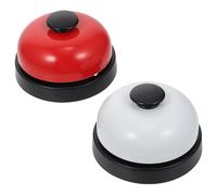 HOUDERCO Timbres de Atención al Cliente Rojo 2piezas Campana de Presión Manual de Plástico Resistente para Bar y Recepción de Hotel