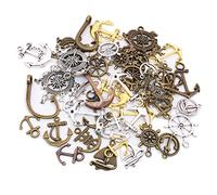 Houhounb 100 g Retro Punk Colgante Metal Colgante Vintage Ancla Navegación Colgantes Antiguos Colgantes Joyas para Accesorios Hecho a Mano DIY Decoraciones Joyas Manualidades (Mix), Metal