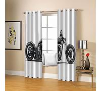 HOUKAI Cortinas Infantiles Niña, Opacas, Impresión De Motos 3D Moderno con Ojales 140x200Cm 2 Paneles, Dormitorio Infantil Cortinas De Ventana, Salon Decoración para Habitación Sala De Niños