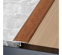 HOUKOIKBUG Perfil de transición de Aluminio, Perfil en T de transición, listón para umbral de Puerta para conectar Suelos y Cubrir Huecos Entre losetas o laminados(Red Brown,33mm/1 3/10in)